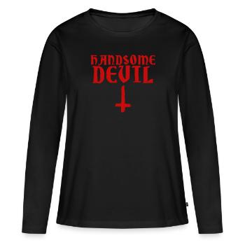 Beau diable satanique Salut Satan Poison - T-shirt manches longues Premium bio Femme - noir - Devant - Julia (174cm)