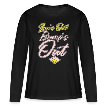 Sun's Out Bump's Out 4 - Frauen Premium Bio Langarmshirt - Schwarz - Vorne - Julia (174cm)