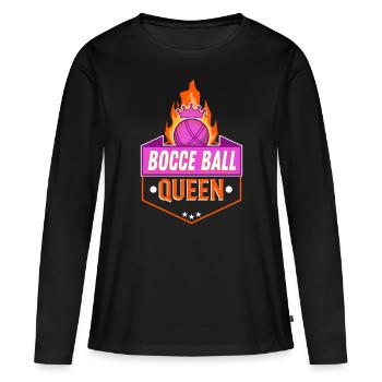Bocce Ball Queen - Women's Premium Organic Long Sleeve Shirt - black - Front - Julia (174cm)