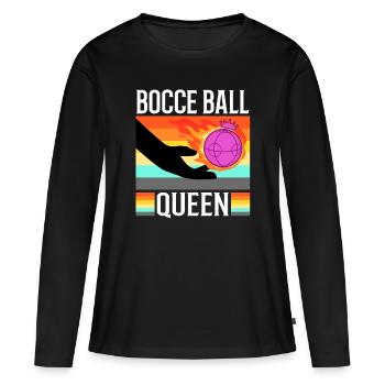 Bocce Ball Queen - Women's Premium Organic Long Sleeve Shirt - black - Front - Julia (174cm)