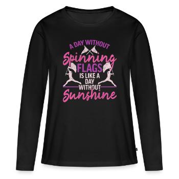 Color Guard Color Guardian - T-shirt manches longues Premium bio Femme - noir - Devant - Julia (174cm)