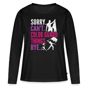 Color Guard désolé. Ne. Color Guard Things. Au revoir. - T-shirt manches longues Premium bio Femme - noir - Devant - Julia (174cm)