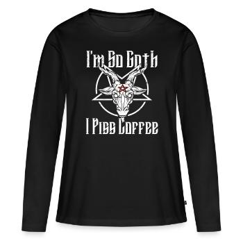 Satan Beelzebub Teufel Gothic Pentagram Mystisch - Frauen Premium Bio Langarmshirt - Schwarz - Vorne - Julia (174cm)