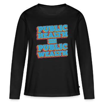 Santé publique Patrimoine public Travailleur de la santé Infirmière - T-shirt manches longues Premium bio Femme - noir - Devant - Julia (174cm)