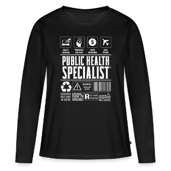 Spécialiste en santé publique Scientifique Travailleur de la santé - T-shirt manches longues Premium bio Femme - noir - Devant - Julia (174cm)