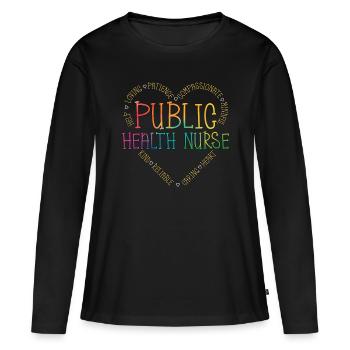 Infirmière de santé publique Agent de santé Épidémiologiste - T-shirt manches longues Premium bio Femme - noir - Devant - Julia (174cm)
