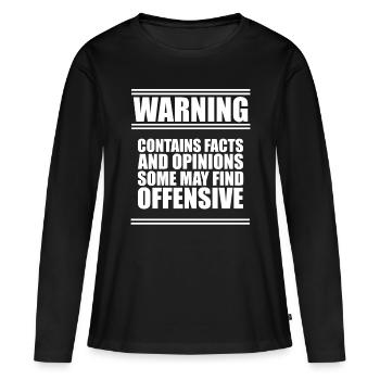 Contient des faits et des opinions que certains trouvent offensants 1 - T-shirt manches longues Premium bio Femme - noir - Devant - Julia (174cm)