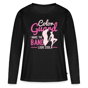 Color Guard Je rends le groupe cool - T-shirt manches longues Premium bio Femme - noir - Devant - Julia (174cm)
