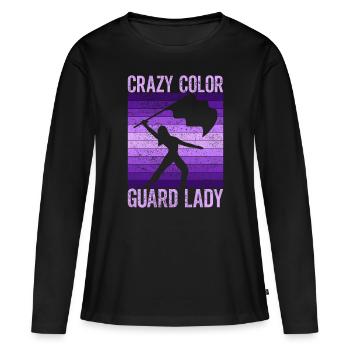 Crazy Color Guard Lady Colorguard Color Guardian - T-shirt manches longues Premium bio Femme - noir - Devant - Julia (174cm)