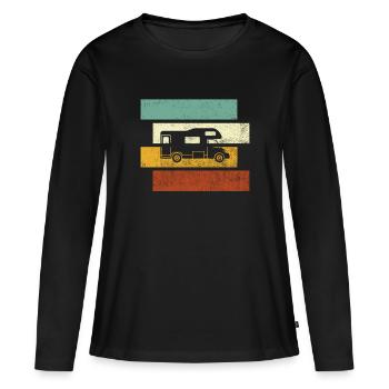 Motorhome Retro - Women's Premium Organic Long Sleeve Shirt - black - Front - Julia (174cm)