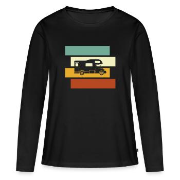 Motorhome Retro - Women's Premium Organic Long Sleeve Shirt - black - Front - Julia (174cm)