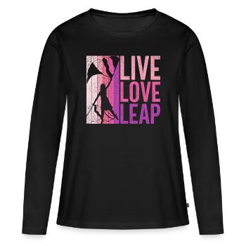 Color Guard Color Guardian Live Love Leap - T-shirt manches longues Premium bio Femme - noir - Devant - Julia (174cm)