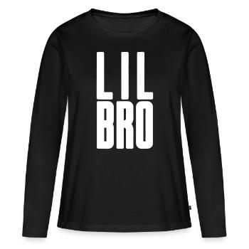 Lil Bro - Frères et sœurs Hommes Enfants Fraternité adulte Littl - T-shirt manches longues Premium bio Femme - noir - Devant - Julia (174cm)
