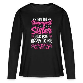 Funny Sibling Birthday Sister Rules I Am The Young - Women's Premium Organic Long Sleeve Shirt - black - Front - Julia (174cm)