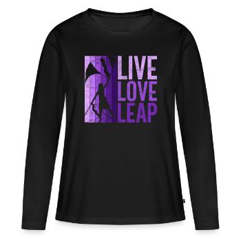 Color Guard Color Guardian Live Love Leap - T-shirt manches longues Premium bio Femme - noir - Devant - Julia (174cm)
