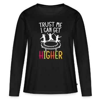 Je peux aller plus haut - T-shirt manches longues Premium bio Femme - noir - Devant - Julia (174cm)