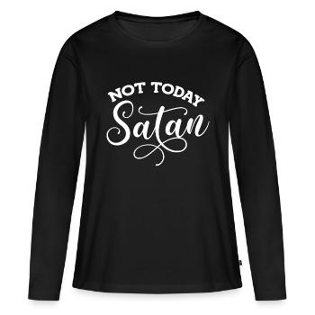 Heute nicht Satan Frauen Männer Plus Size Classic 70er 80 - Frauen Premium Bio Langarmshirt - Schwarz - Vorne - Julia (174cm)