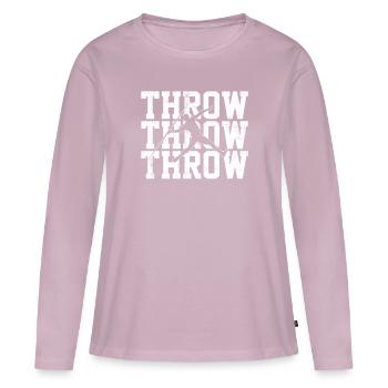 Lancer du javelot - T-shirt manches longues Premium bio Femme - rose poudré - Devant - Julia (174cm)