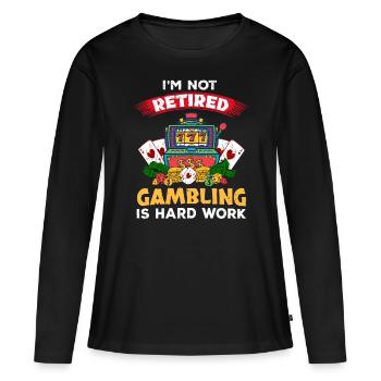 Casino Gambling Slot Machine à sous Jeu de cartes - T-shirt manches longues Premium bio Femme - noir - Devant - Julia (174cm)