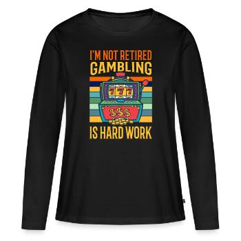 Casino Gambling Slot Machine à sous Jeu de cartes - T-shirt manches longues Premium bio Femme - noir - Devant - Julia (174cm)
