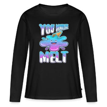 Tu me fais fondre, crème glacée - T-shirt manches longues Premium bio Femme - noir - Devant - Julia (174cm)