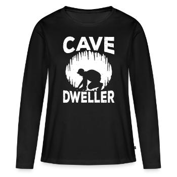 Höhlenbewohner Höhlenforscher Höhlen Erkundung - Frauen Premium Bio Langarmshirt - Schwarz - Vorne - Julia (174cm)