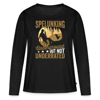 Höhlenforschung Unterirdische Höhle Erkundung - Frauen Premium Bio Langarmshirt - Schwarz - Vorne - Julia (174cm)