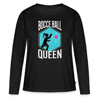 Bocce Ball Queen - Women's Premium Organic Long Sleeve Shirt - black - Front - Julia (174cm)
