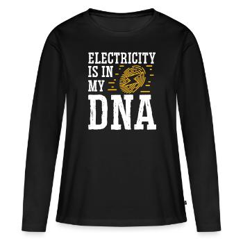 Elektriker Electricity In My DNA Elektroingenieur - Frauen Premium Bio Langarmshirt - Schwarz - Vorne - Julia (174cm)