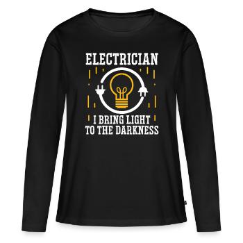 Elektriker Light To Darkness Elektroingenieur - Frauen Premium Bio Langarmshirt - Schwarz - Vorne - Julia (174cm)