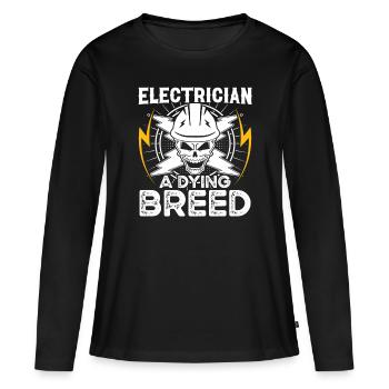 Elektriker A Dying Breed Elektroingenieur Elektrik - Frauen Premium Bio Langarmshirt - Schwarz - Vorne - Julia (174cm)