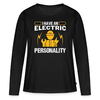 Elektriker Electric Personality Elektroingenieur - Frauen Premium Bio Langarmshirt - Schwarz - Vorne - Julia (174cm)