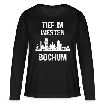 Au cœur de l’ouest Bochum Pott Charbon de la Ruhr Région de la Ruhr - T-shirt manches longues Premium bio Femme - noir - Devant - Julia (174cm)