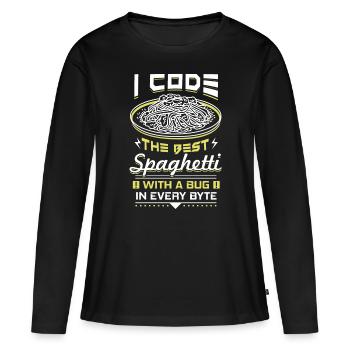 Computer programming - Women's Premium Organic Long Sleeve Shirt - black - Front - Julia (174cm)