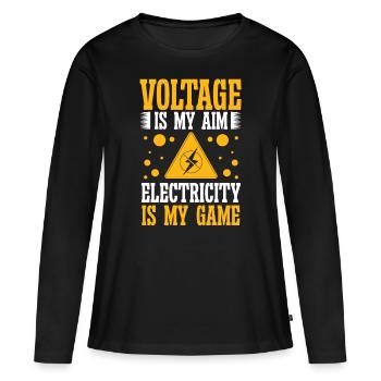 Elektriker Electricity Is My Game Elektroingenieur - Frauen Premium Bio Langarmshirt - Schwarz - Vorne - Julia (174cm)