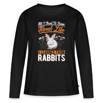 Lapin lapin lapin lapin - T-shirt manches longues Premium bio Femme - noir - Devant - Julia (174cm)
