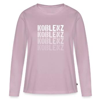 Coblence - T-shirt manches longues Premium bio Femme - rose poudré - Devant - Julia (174cm)
