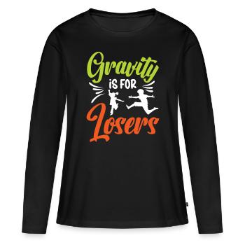 Saut d’obstacles Trampolines de gymnastique - T-shirt manches longues Premium bio Femme - noir - Devant - Julia (174cm)