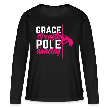 Pole Dance Dancer, Pole Dance, Pole Dancing - T-shirt manches longues Premium bio Femme - noir - Devant - Julia (174cm)