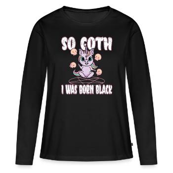 Satan Belzébuth Diable Gothique Pentagramme Mystique - T-shirt manches longues Premium bio Femme - noir - Devant - Julia (174cm)