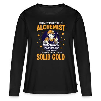 Bauarbeiter Construction Alchemist Baumeister Bau - Frauen Premium Bio Langarmshirt - Schwarz - Vorne - Julia (174cm)