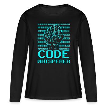 Code Whisperer Coding Coder Programmer - Women's Premium Organic Long Sleeve Shirt - black - Front - Julia (174cm)