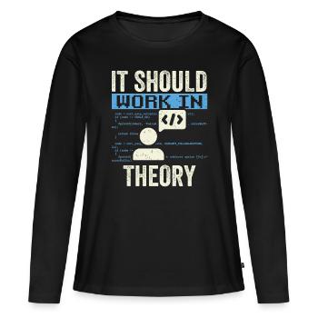 In theory, it should work code coding - Women's Premium Organic Long Sleeve Shirt - black - Front - Julia (174cm)