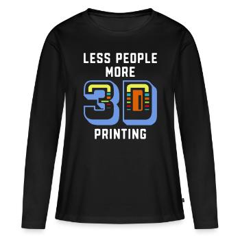 Moins de personnes Plus de buses d’impression 3D Impression 3D - T-shirt manches longues Premium bio Femme - noir - Devant - Julia (174cm)