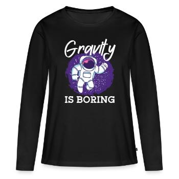 La gravité des astronautes est ennuyeuse Espace spatial - T-shirt manches longues Premium bio Femme - noir - Devant - Julia (174cm)