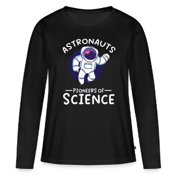 Les astronautes pionniers de la science Les astronautes de l’espace - T-shirt manches longues Premium bio Femme - noir - Devant - Julia (174cm)