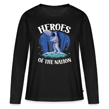 Astronaute Héros De La Nation Spaceman L’espace - T-shirt manches longues Premium bio Femme - noir - Devant - Julia (174cm)