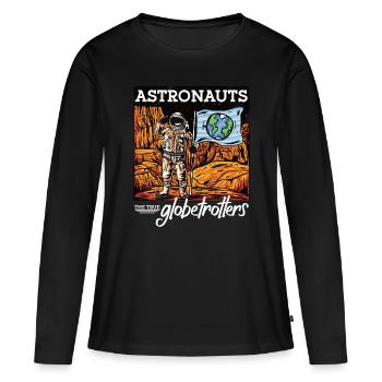 Astronautes True Globetrotters Spaceman Space - T-shirt manches longues Premium bio Femme - noir - Devant - Julia (174cm)