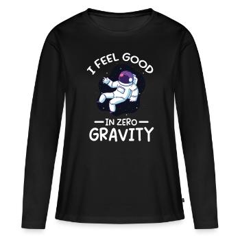 Astronaut I Feel Good In Zero Gravity Spaceman - Women's Premium Organic Long Sleeve Shirt - black - Front - Julia (174cm)