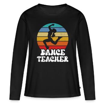 Professeur de danse École de danse Professeur de danse Cours de danse - T-shirt manches longues Premium bio Femme - noir - Devant - Julia (174cm)